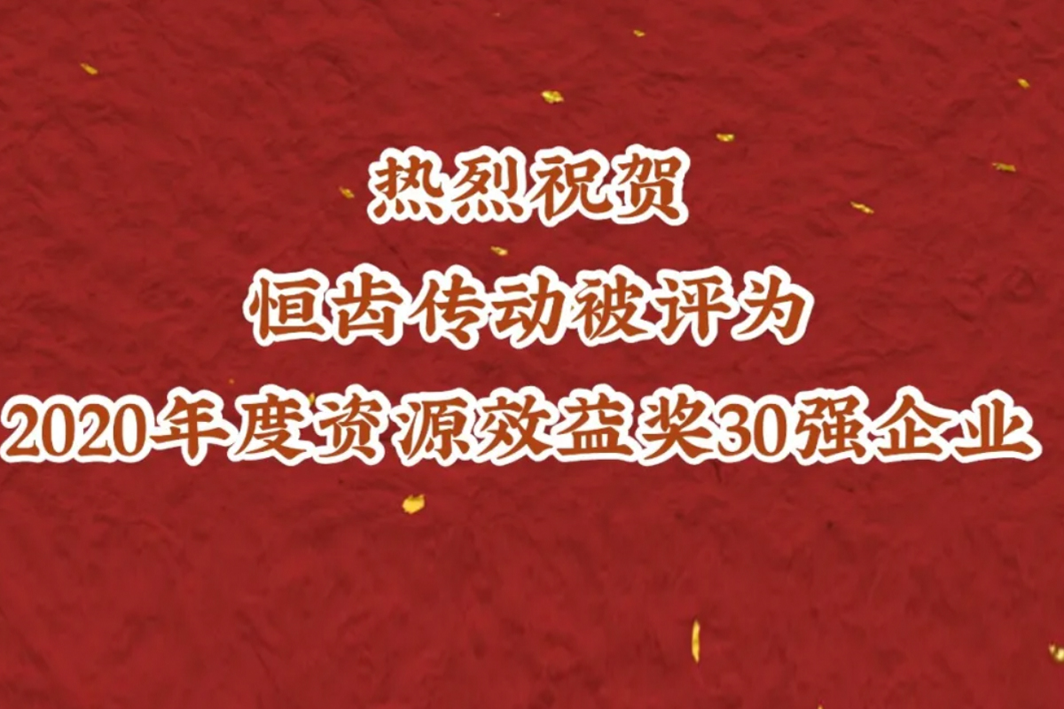 喜訊|熱烈祝賀恒齒傳動(dòng)連續(xù)三年被評(píng)為資源效益獎(jiǎng)30強(qiáng)
